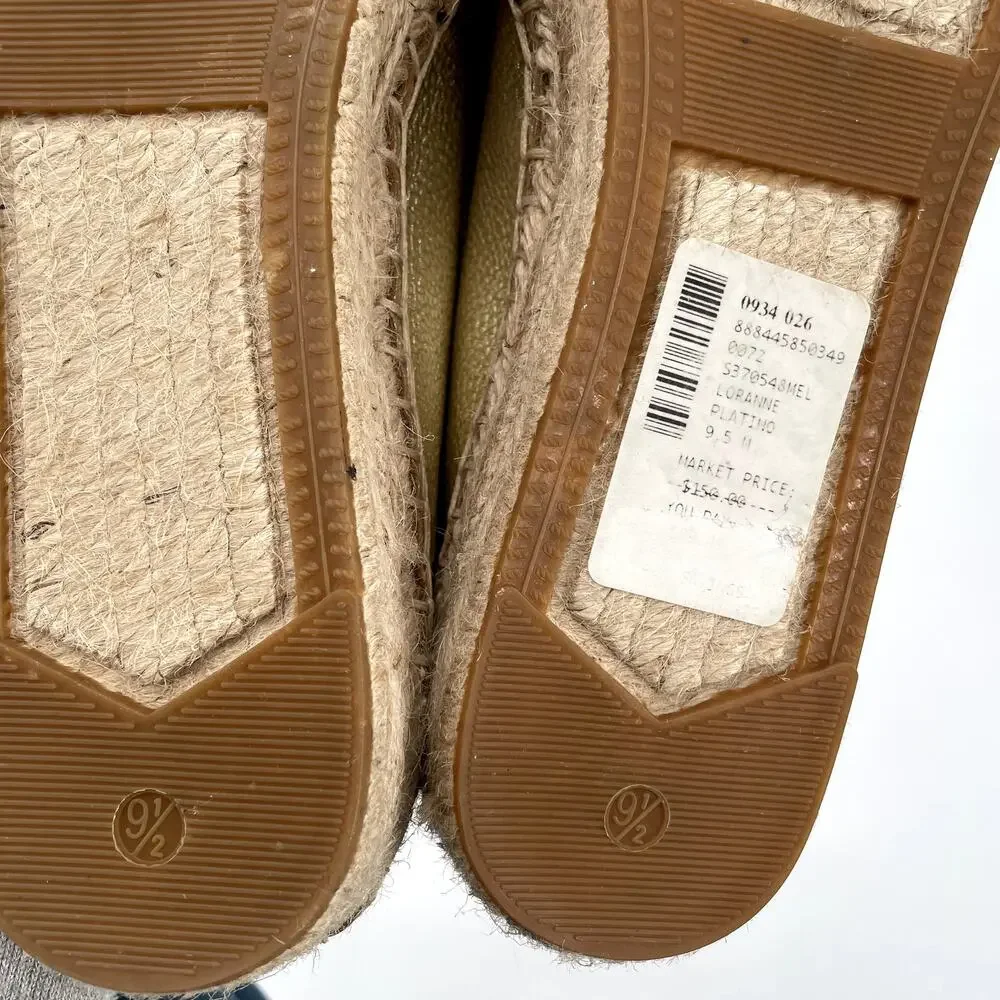 KATE SPADE Gold Loranne Espadrille Slip Ons // 9.5